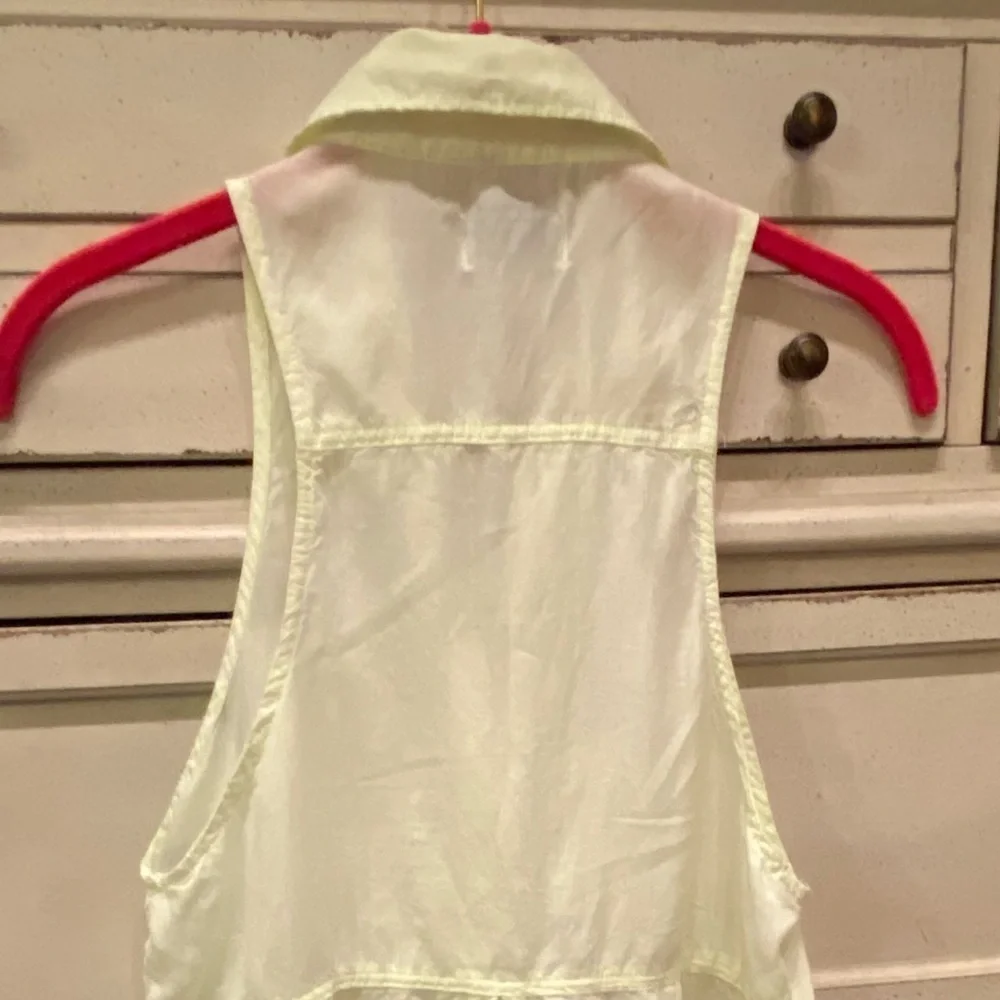 American Eagle summer spring sleeveless racerback collared button down tank top - Picture 5 of 8